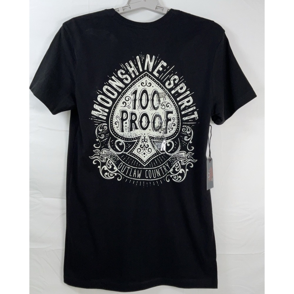 NWT Brad Paisley Moon Shine Spirit 100 Proof Outlaw Country T-shirt Black Small - Picture 4 of 6
